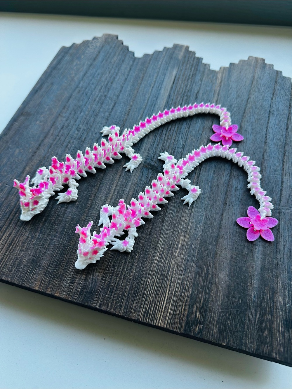 3D Printed 12” Lotus dragon Pink & White Floral